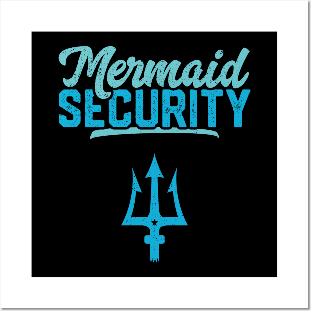 Merman Mermaid Security Swimmer Gift Funny Swimming Wall Art by trendingoriginals